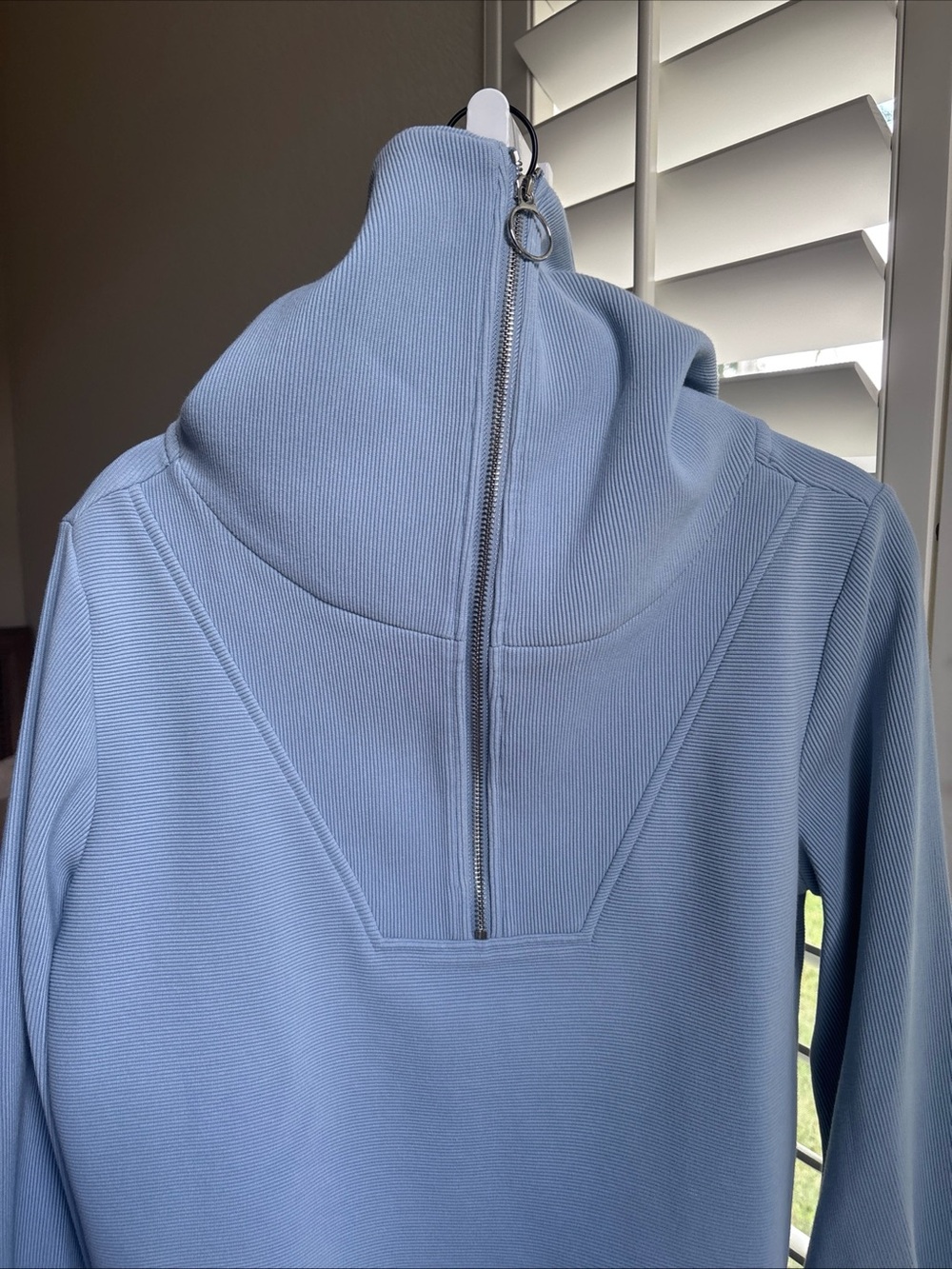 Varley Vine Dusty Blue Ribbed Half-Zip Sweatshirt Size Small - Picture 11 of 11